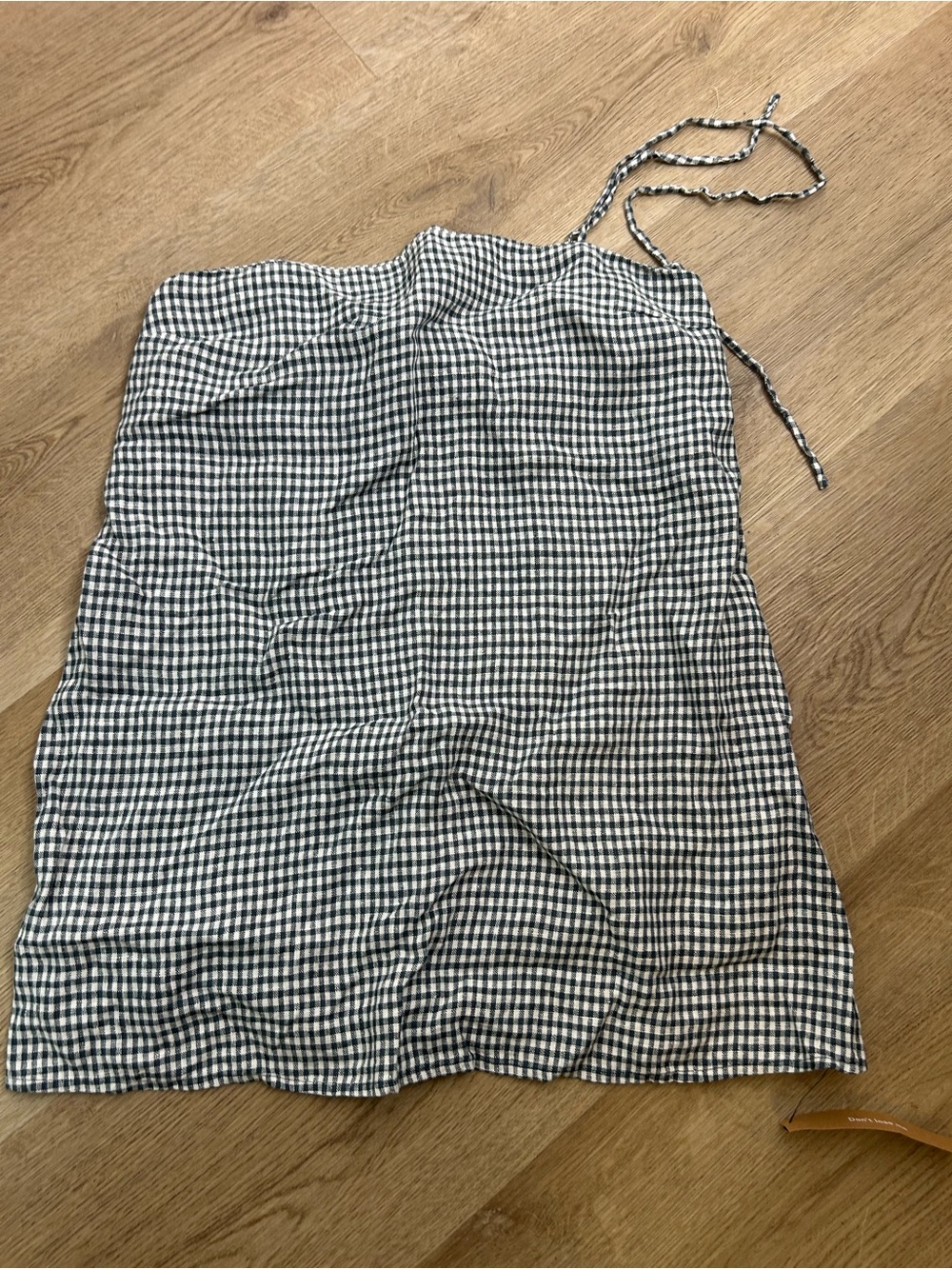 NWT Reformation 100% Linen Black Checkered Mini Dress Size Small FLAWED